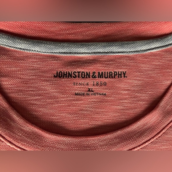EUC Johnston & Murphy XL Tech Tee — Heather Coral 🪸 Performance Stretch T-Shirt - Picture 3 of 8